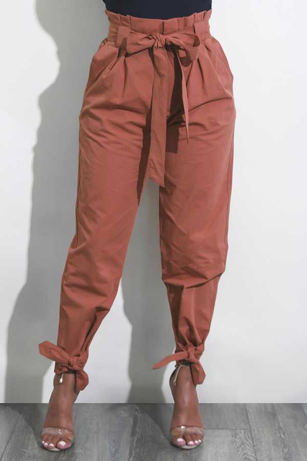 High Waisted Bow Tie Waist Cargo Pants Baggy Trousers  Best casual  outfits, Fall fashion outfits, Western wear outfits