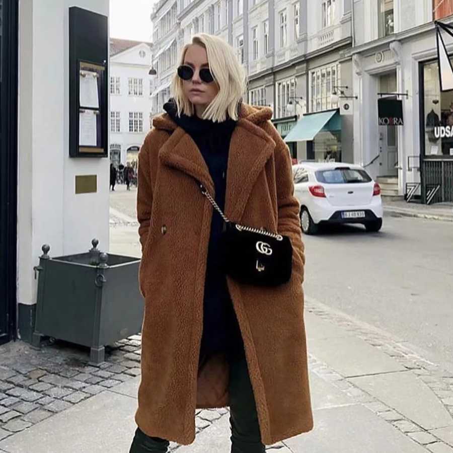 Brand Design Faux Fur Overcoat & Long Maxi Jackets for Women