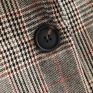 Designer One Button Tartan Plaid Womens Checked Blazer Jacket – sunifty