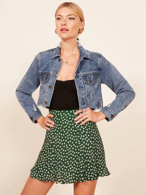 Vintage A Line Floral Prints Flounce Mini Skirt – sunifty
