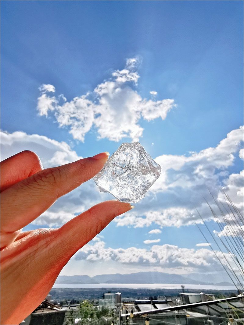 Aura Natural Raw Clear Quartz Crystal Point
