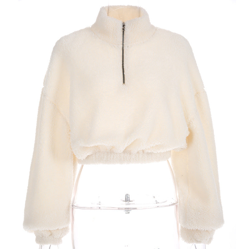 Oversized Teddy Pullover Faux Fur Cropped Jacket Coats – sunifty