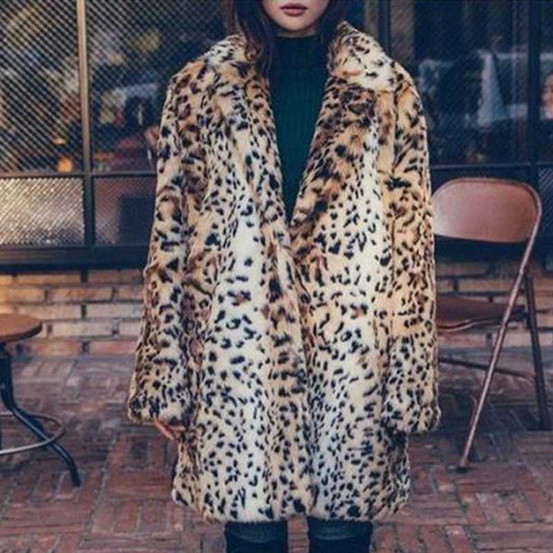 Oversized Fur Coat Winter Faux Fur Leopard Coat