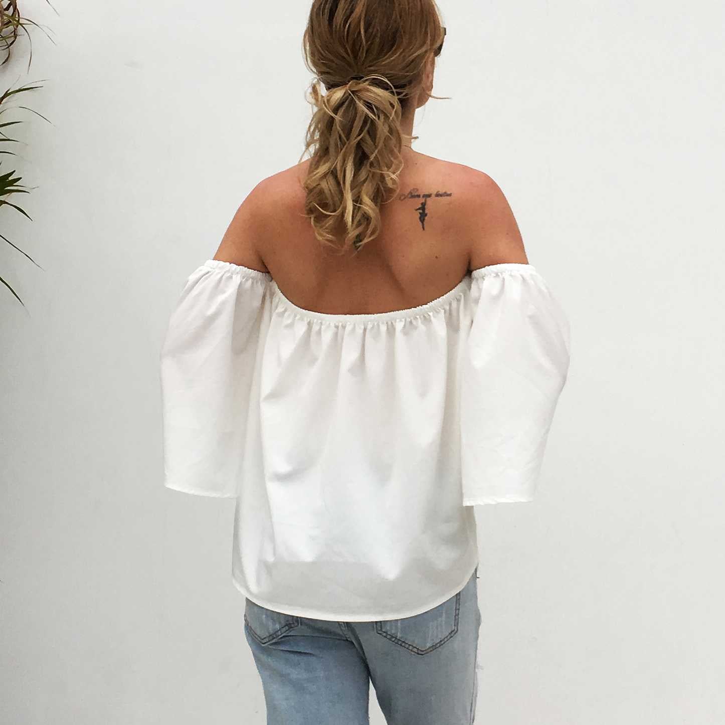 Tummy Hiding Oversized Off The Shoulder Tops Loose Blouse