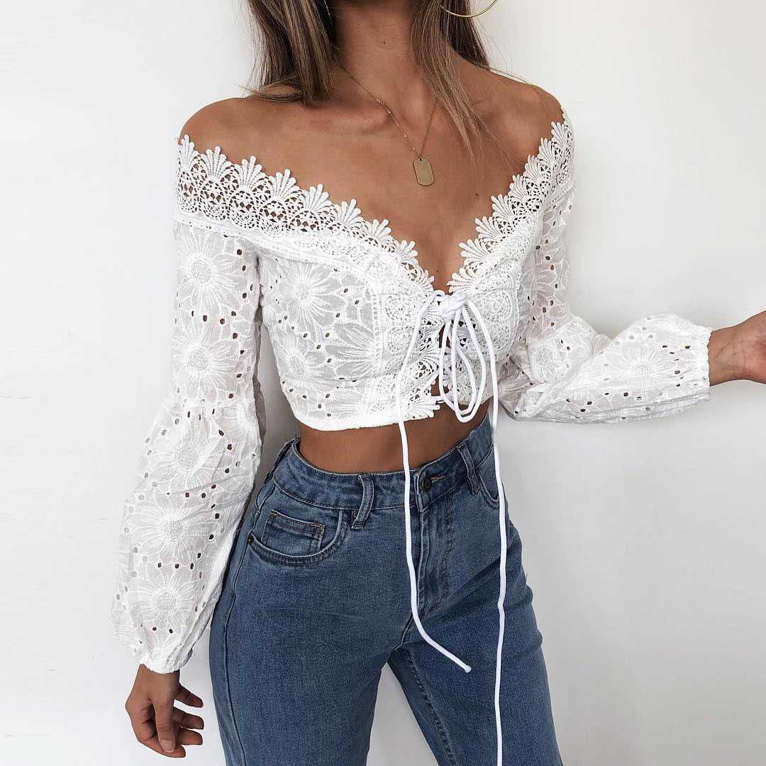 Off The Shoulder Lace Crop Top by Lucky Brand – 75° & Fuzzy